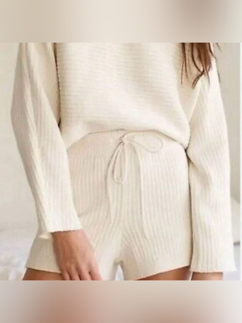 Reformation Ribbed Organic shorts size XS cream